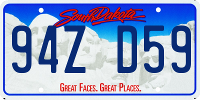 SD license plate 94ZD59