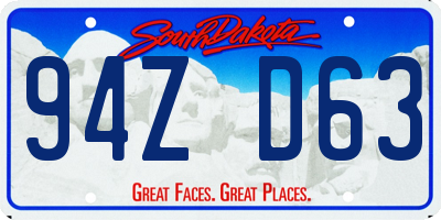 SD license plate 94ZD63
