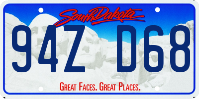 SD license plate 94ZD68