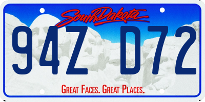 SD license plate 94ZD72