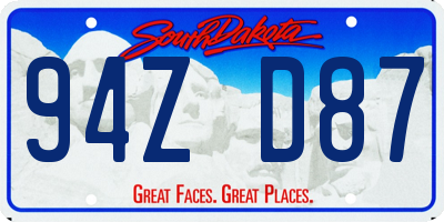 SD license plate 94ZD87