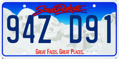 SD license plate 94ZD91