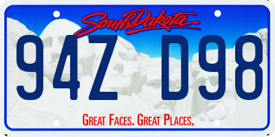 SD license plate 94ZD98