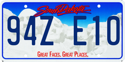 SD license plate 94ZE10