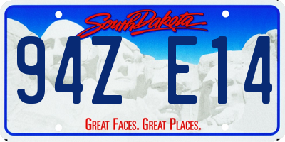 SD license plate 94ZE14