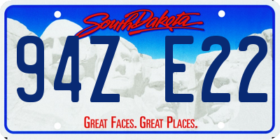 SD license plate 94ZE22