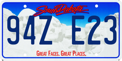 SD license plate 94ZE23
