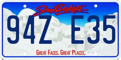 SD license plate 94ZE35