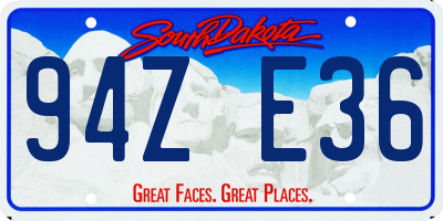 SD license plate 94ZE36