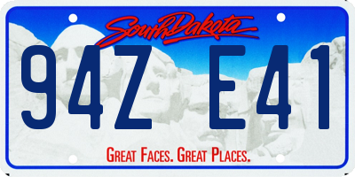 SD license plate 94ZE41