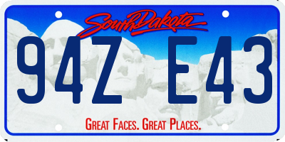 SD license plate 94ZE43