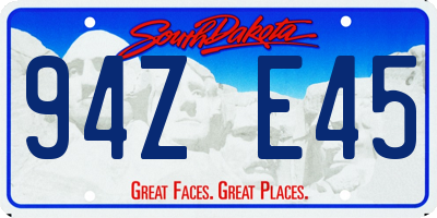 SD license plate 94ZE45