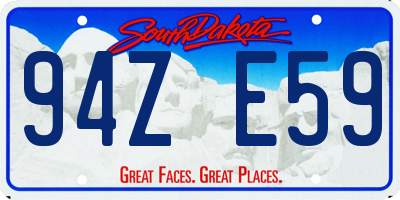 SD license plate 94ZE59