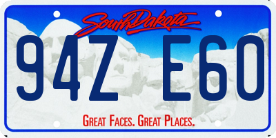 SD license plate 94ZE60