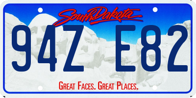 SD license plate 94ZE82