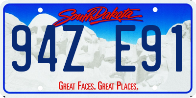 SD license plate 94ZE91