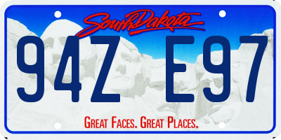 SD license plate 94ZE97
