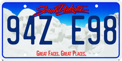 SD license plate 94ZE98