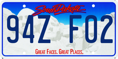 SD license plate 94ZF02