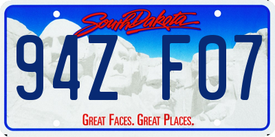 SD license plate 94ZF07