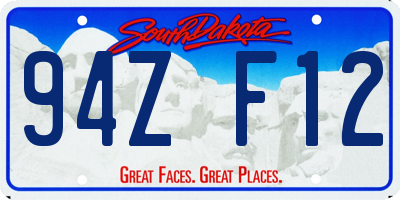 SD license plate 94ZF12