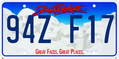SD license plate 94ZF17