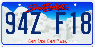 SD license plate 94ZF18