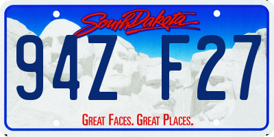SD license plate 94ZF27
