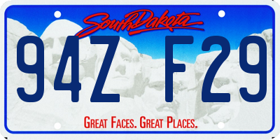SD license plate 94ZF29