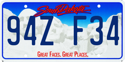 SD license plate 94ZF34