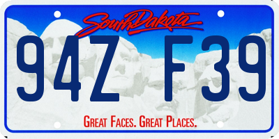 SD license plate 94ZF39