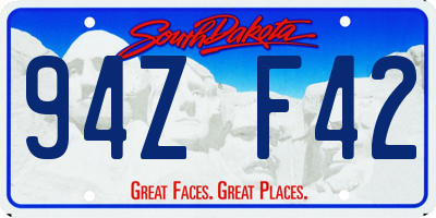 SD license plate 94ZF42