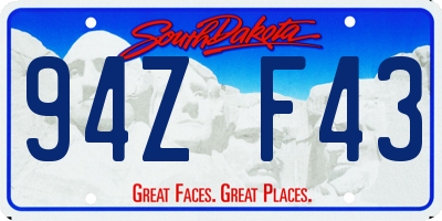 SD license plate 94ZF43
