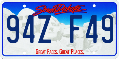 SD license plate 94ZF49