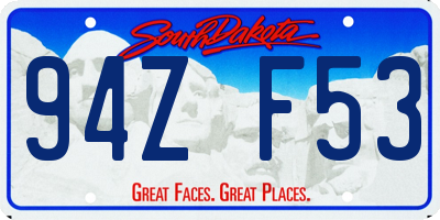 SD license plate 94ZF53