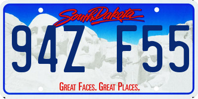 SD license plate 94ZF55
