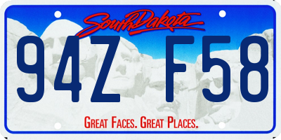 SD license plate 94ZF58