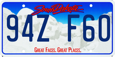 SD license plate 94ZF60