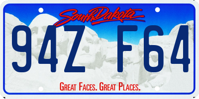 SD license plate 94ZF64