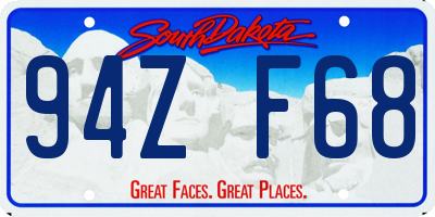 SD license plate 94ZF68