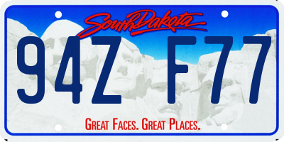 SD license plate 94ZF77