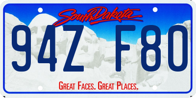 SD license plate 94ZF80