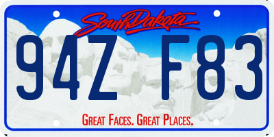 SD license plate 94ZF83