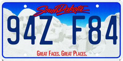 SD license plate 94ZF84