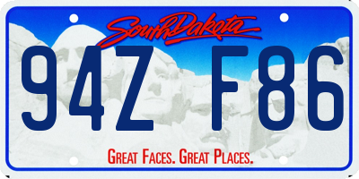 SD license plate 94ZF86