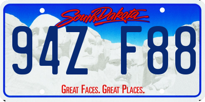 SD license plate 94ZF88