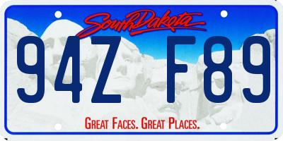 SD license plate 94ZF89