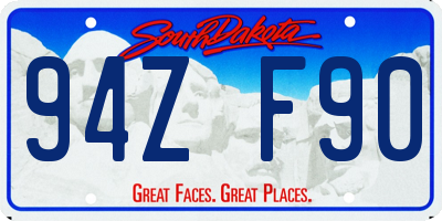 SD license plate 94ZF90