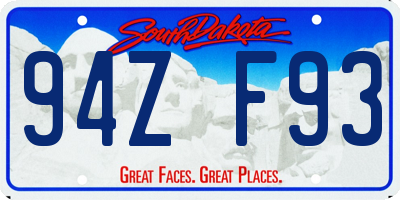 SD license plate 94ZF93