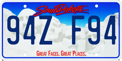 SD license plate 94ZF94